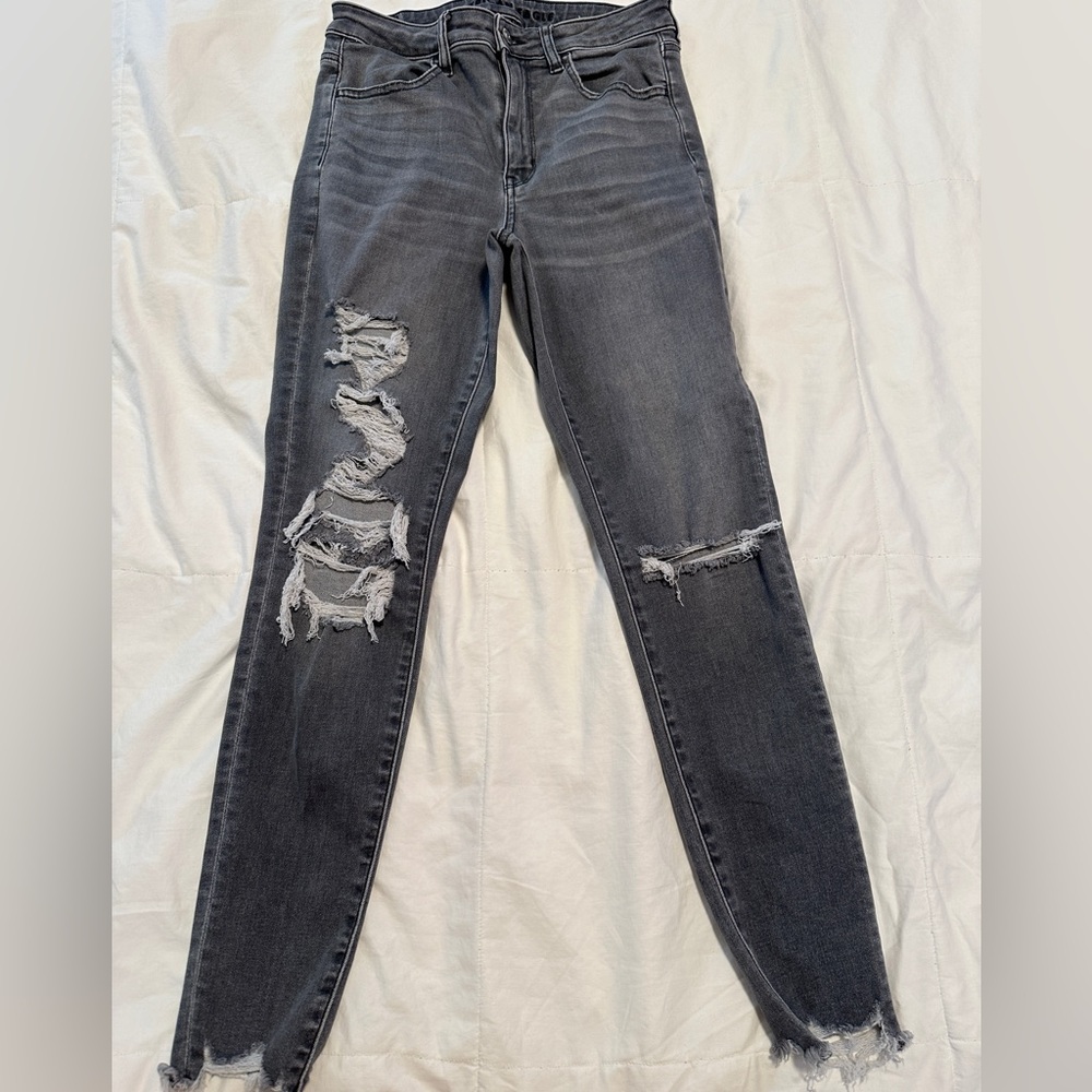 American Eagle Outfitters Distressed Black Skinny Jeans